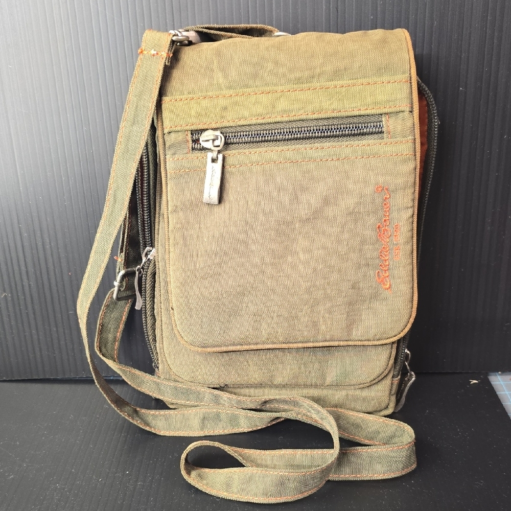 Eddie Bauer Green Messenger Bag Compact Durable Design